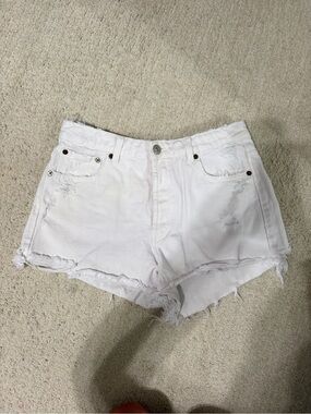 Zara White Denim Shorts